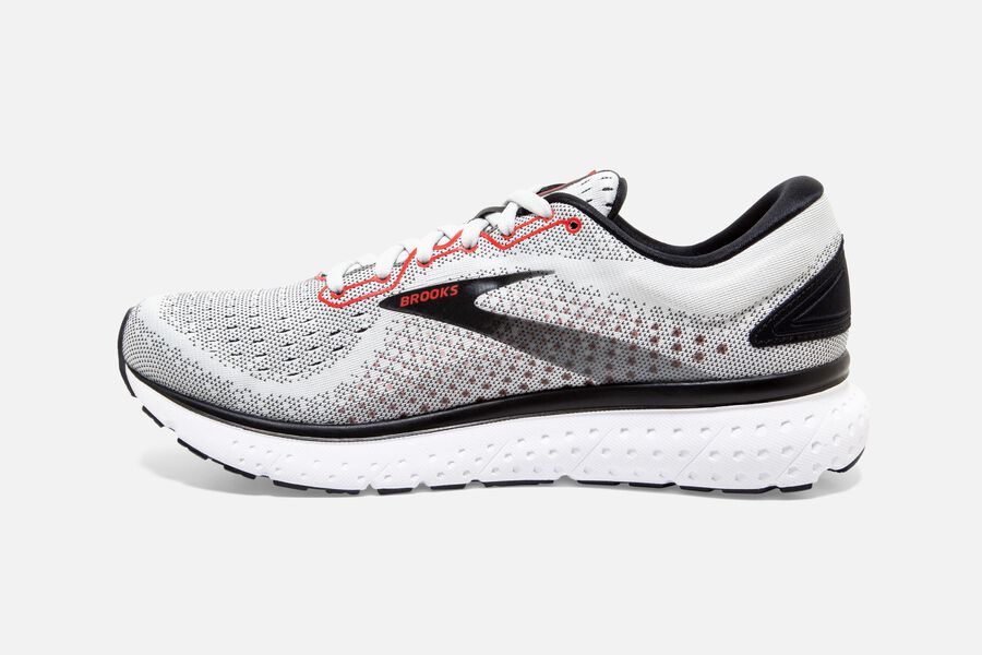 Brooks Glycerin 18 Road Running Shoes Mens - White/Black - ZYNGK-2849